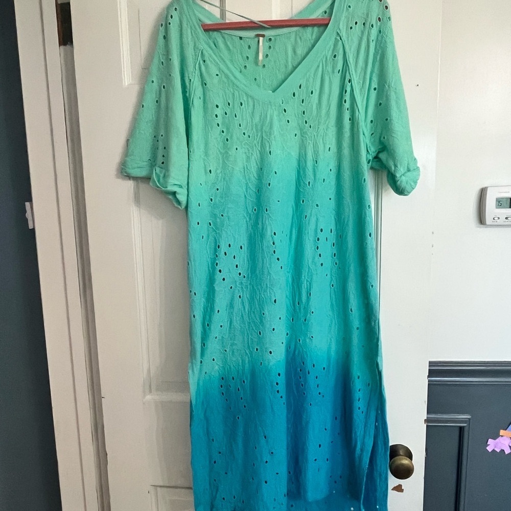 Free People Palm Springs Teal Ombre Swim Cover-Up - Picture 4 of 9